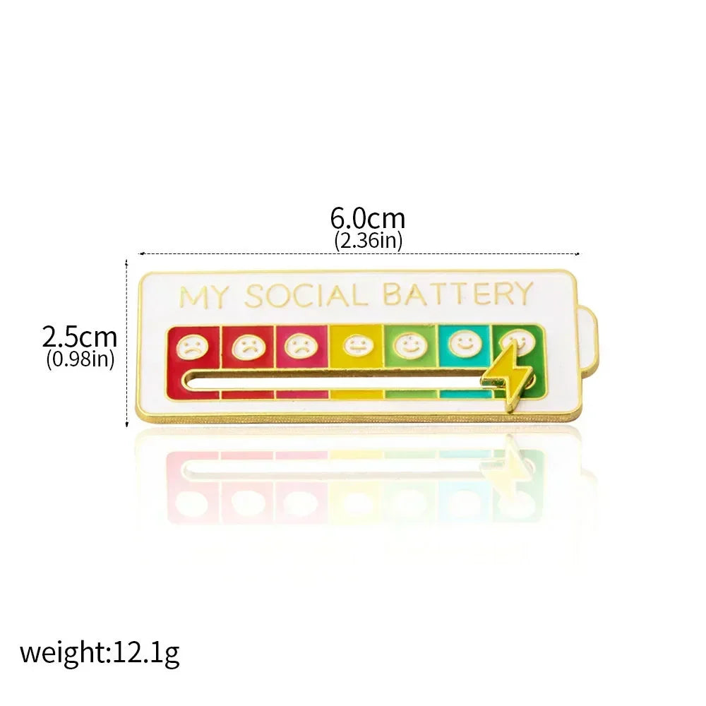 2026 Social Battery Status Brooch